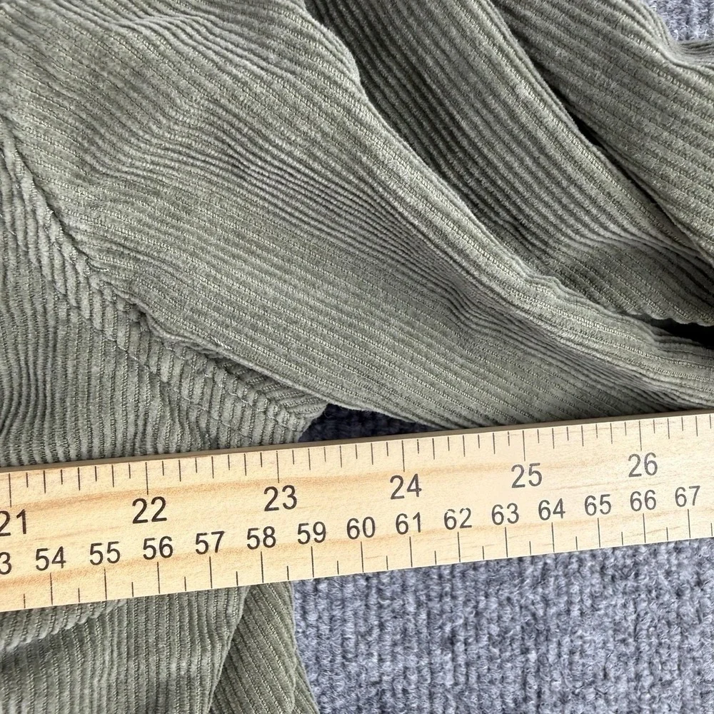 George Jacket Mens 2XL Green Corduroy Sherpa Lined Snap Front Parka Pockets